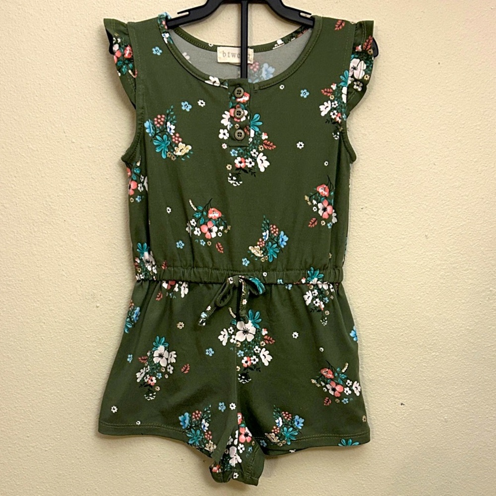 Little Girls Floral Slip On Romper